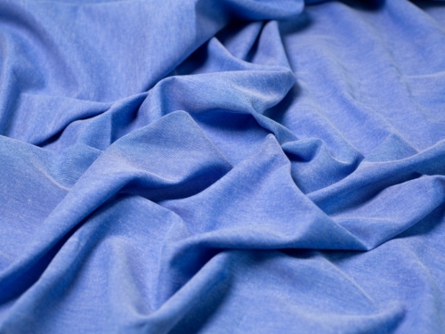 Minerva Core Range Polycotton Chambray Fabric Mid Blue