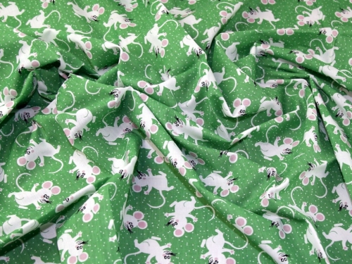 Printed Polycotton Fabric Green