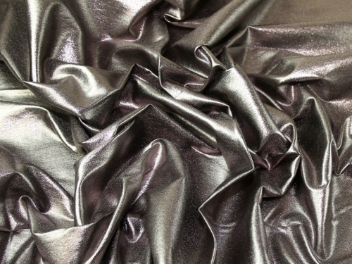 Deadstock Metallic Stretch Woven Bengaline Fabric Rose