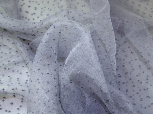 Deadstock Cutspot Organza Fabric Silver