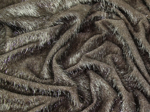 Deadstock Lurex Faux Fur Fabric Mink