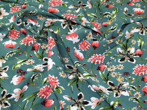 Deadstock Stretch Woven Suiting Fabric Green