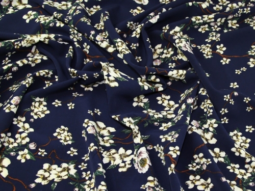Deadstock Stretch Woven Suiting Fabric Navy Blue