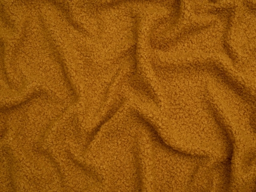 Teddy Faux Fur Coating Fabric Ochre