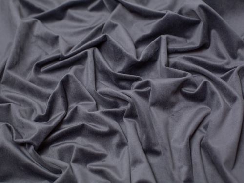 Minerva Core Range High Pile Velvet Fabric Grey