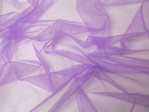 Minerva Core Range Glitter Tulle Net Fabric Lilac