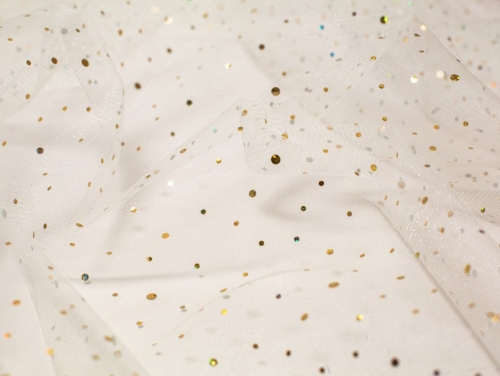 Minerva Core Range Sequin Tulle Net Fabric Ivory