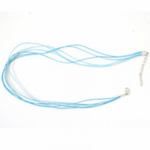 Trimits Waxed Cord With Clasp (Value Pack of 5) Ice Blue