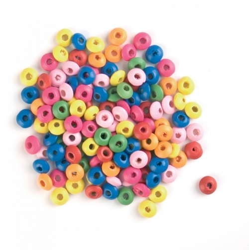 Craft Factory Wood Beads Assorted Colours