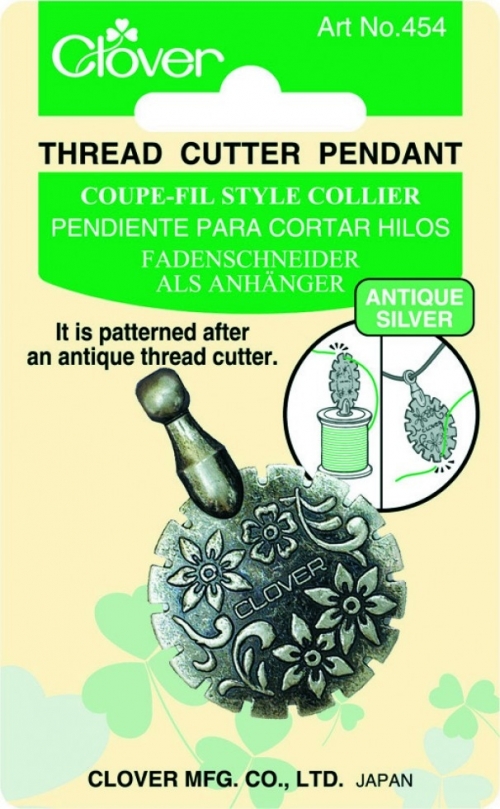 Clover Thread Cutter Pendant Antique Silver
