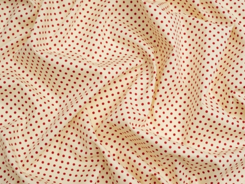 Minerva Core Range 100% Cotton Poplin Fabric Red on Ivory