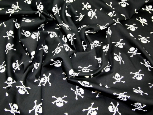 Rose and Hubble 100% Cotton Poplin Fabric White on Black