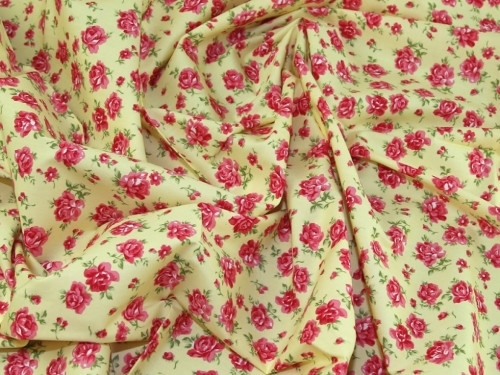 Rose and Hubble 100% Cotton Poplin Fabric Lemon Yellow