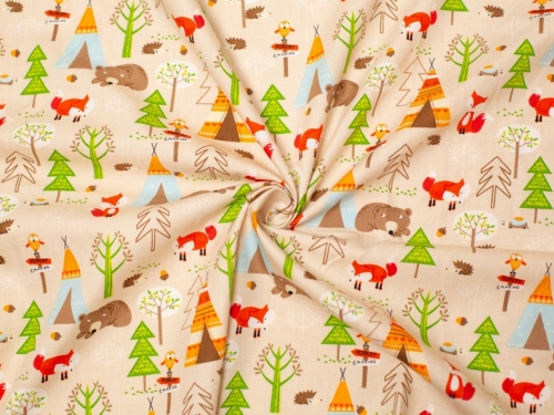 Rose and Hubble 100% Cotton Poplin Fabric Autumn