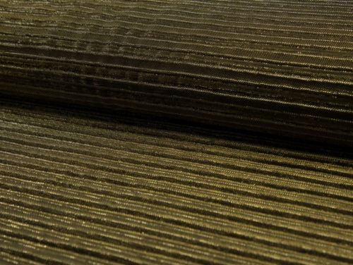 Deadstock Lurex Pleated Plisse Stretch Knit Fabric Gold