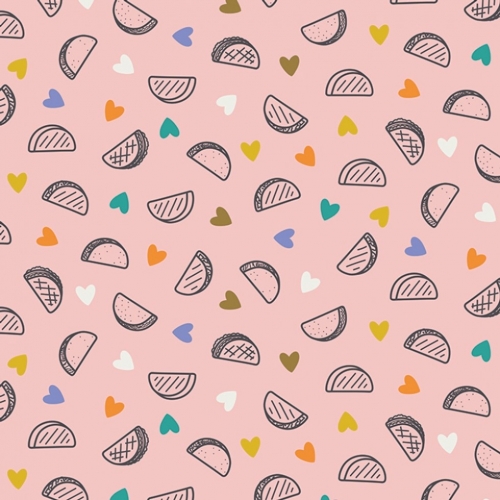 Art Gallery Fabrics Day Trip 100% Cotton Poplin Fabric Taco Love Bright