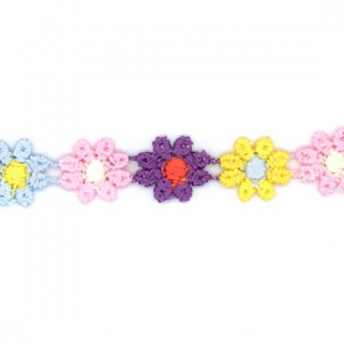 Daisy Guipure Lace Trim Bright Multi