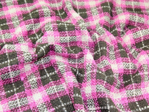 Deadstock Tweed Coating Fabric Pink & Brown