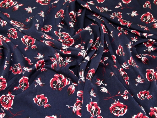 Deadstock Stretch Woven Suiting Fabric Navy Blue
