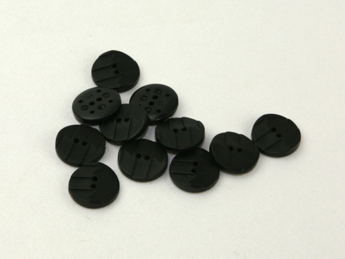 Dill Round Textured Buttons (Value Pack) Black