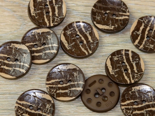 Dill Round Texture Buttons (Value Pack) Brown