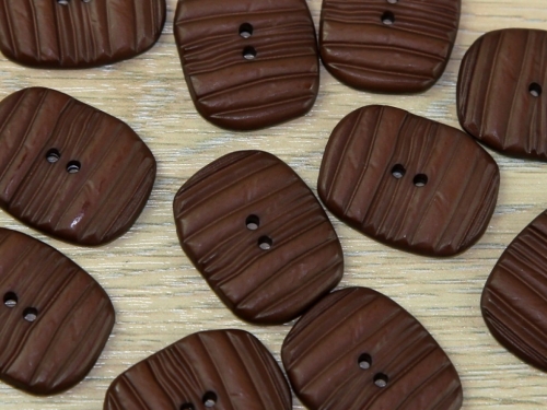 Dill Oval Textured Buttons (Value Pack) Chocolate Brown