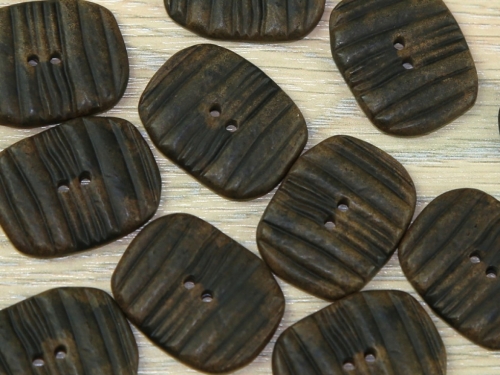 Dill Oval Textured Buttons (Value Pack) Brown Wood Effect