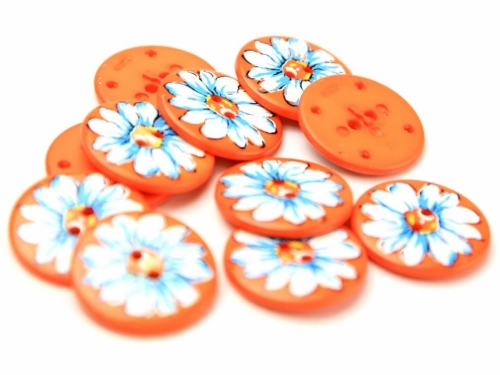 Dill Round Flower Buttons (Value Pack) Orange