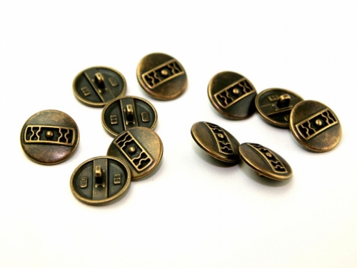 Dill Round Metal Buttons (Value Pack) Antique Gold