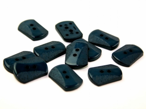 Dill Rectangular Carved Buttons (Value Pack) Dark Blue