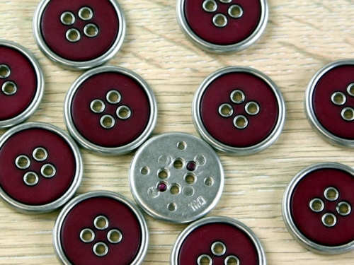 Dill Round Metal Buttons (Value Pack) Wine