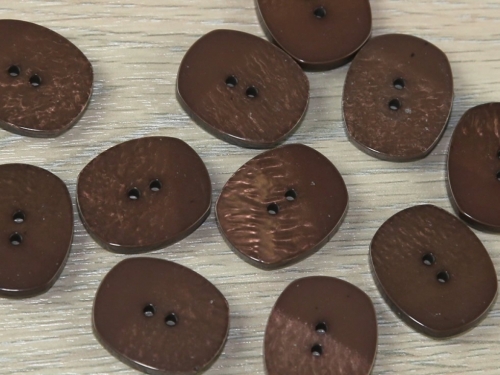 Dill Oval Shimmer Buttons (Value Pack) Earth Brown