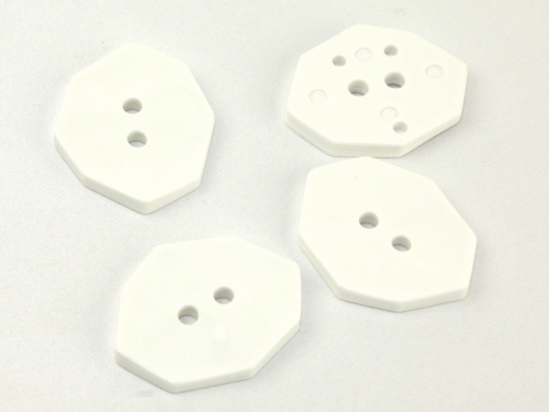 Dill Glossy Irregular Buttons (Value Pack) White