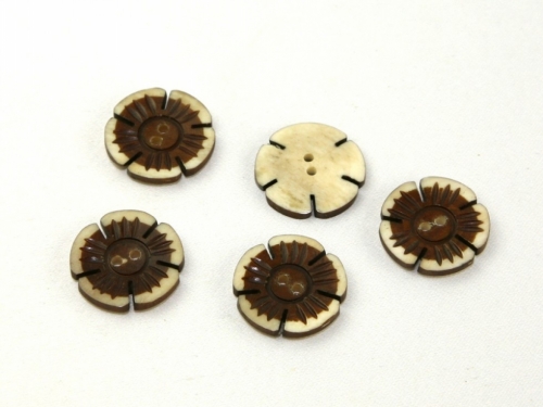 Dill Horn Flower Buttons (Value Pack) Natural