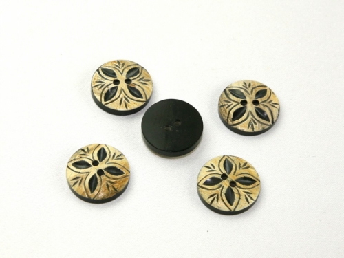 Dill Horn Flower Buttons Natural