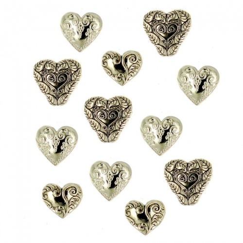 Dress It Up Assorted Heart Buttons Gold