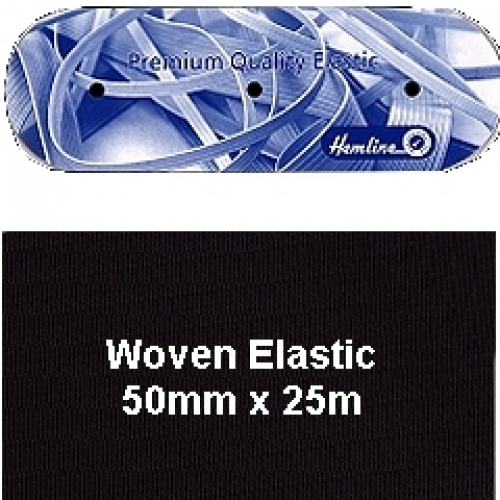 Hemline Flat Woven Elastic Black