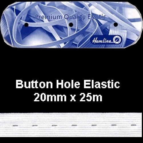 Hemline Buttonhole Elastic Black
