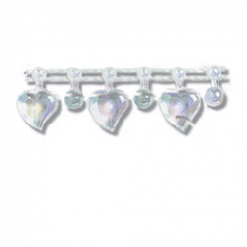 Trimits Drop Heart Plastic Bead Trim (Value Roll) Aurora