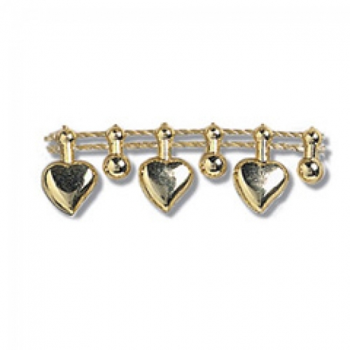 Trimits Drop Heart Plastic Bead Trim (Value Roll) Gold
