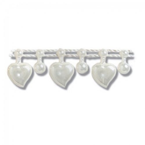 Trimits Drop Heart Plastic Bead Trim (Value Roll) Ivory