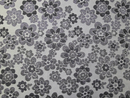 Deadstock Metallic Woven Brocade Fabric Grey