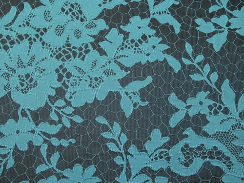 Deadstock Woven Brocade Fabric Turquoise