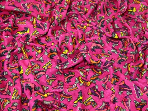 Deadstock Velour Stretch Knit Fabric Pink