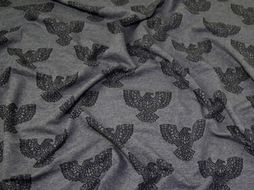 Deadstock Jacquard Stretch Knit Fabric Dark Grey