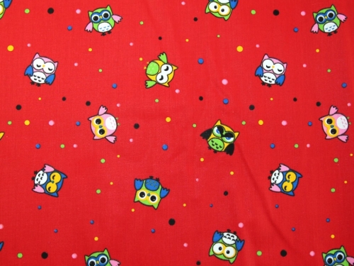 Printed Polycotton Fabric Red