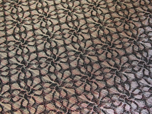 Deadstock Metallic Woven Brocade Fabric Red