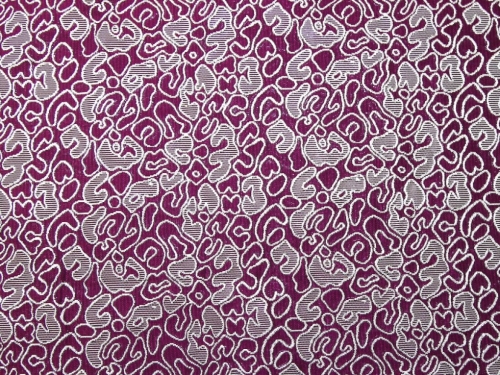 Deadstock Metallic Woven Brocade Fabric Cerise Pink & Silver