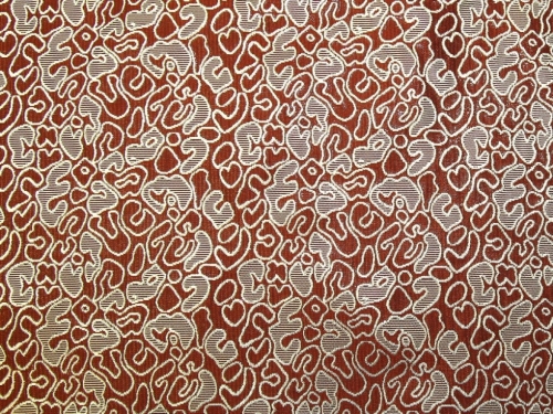 Deadstock Metallic Woven Brocade Fabric Orange & Gold