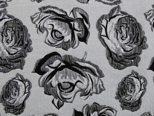 Deadstock Metallic Woven Brocade Fabric Silver
